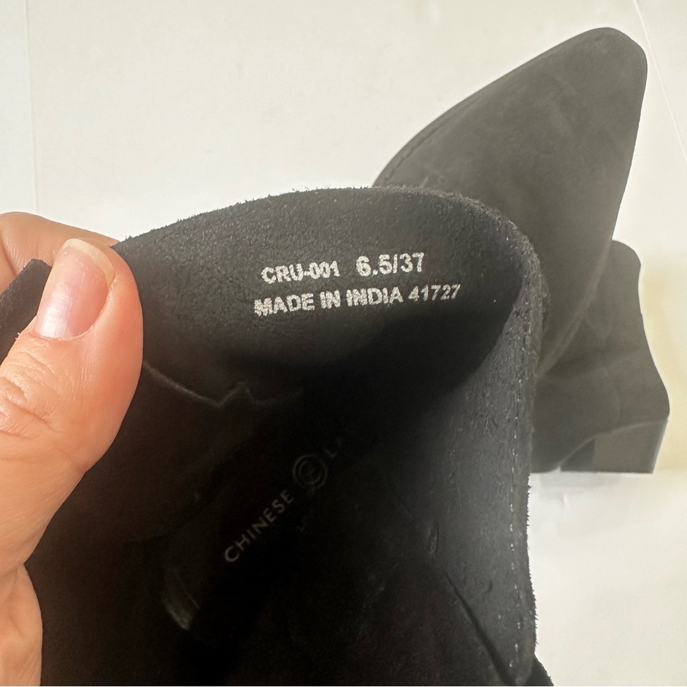 Chinese Laundry Califa Casual Bootie Black Suede Pointy Toe Western Ankle Boots - Picture 8 of 13